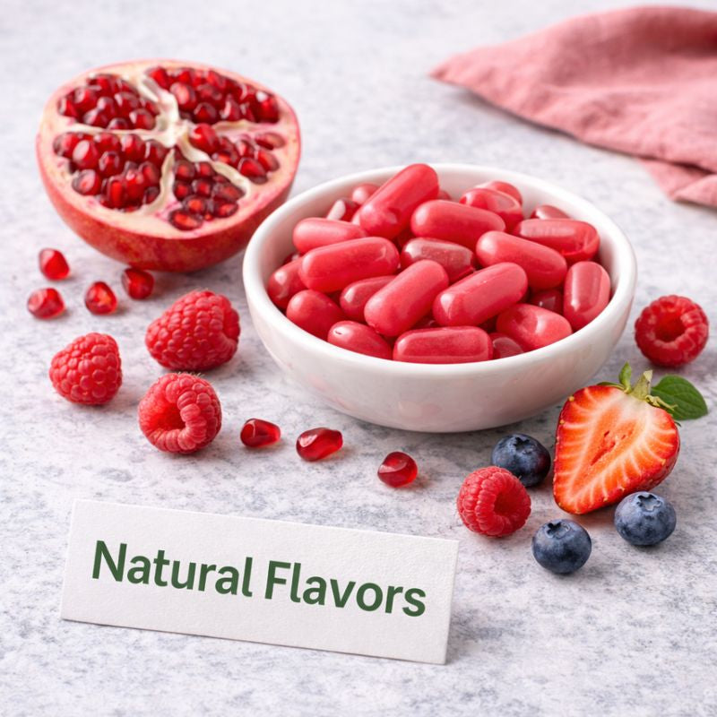 <b> 🍓 Natural Flavors: Raspberry Pomegranate</b>